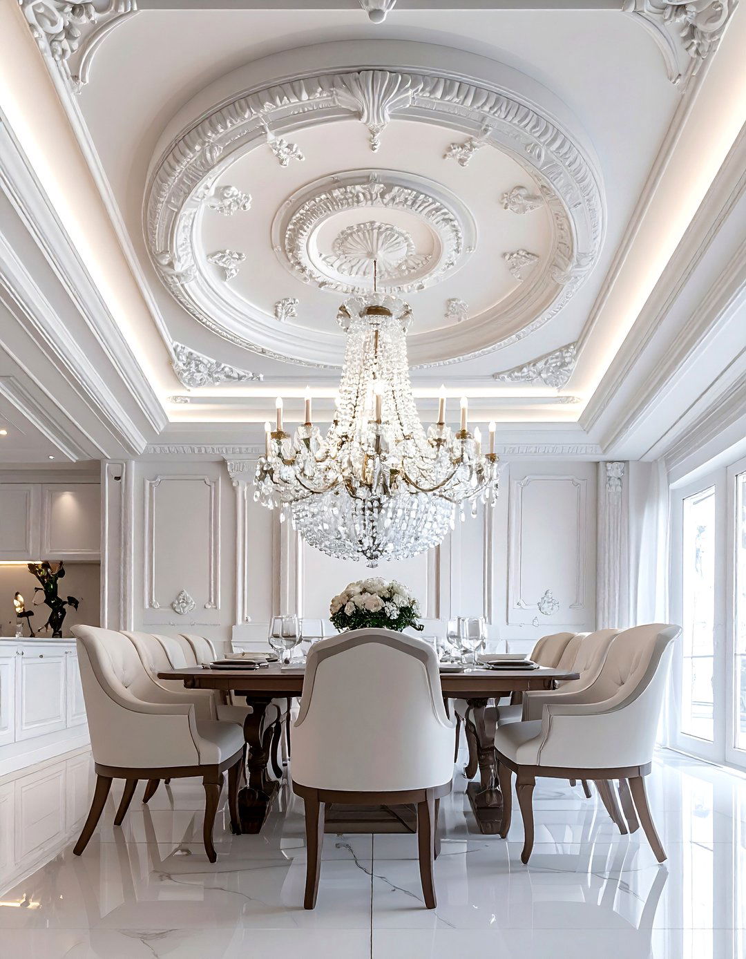 Dining Room Ceiling Medallion - 30 quick dining room update ideas