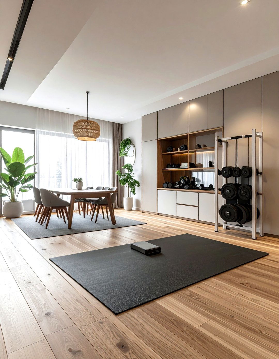 Dining Room Fitness Space - 30 multi-use dining room ideas