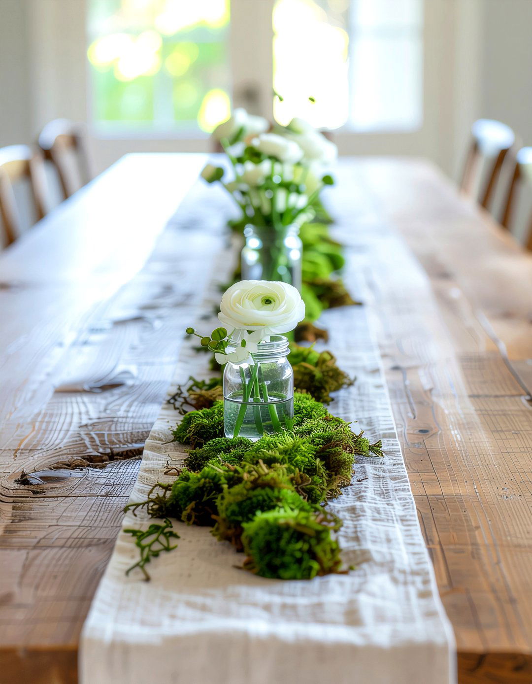 Dining Table Floral Runner - 30 everyday flower ideas