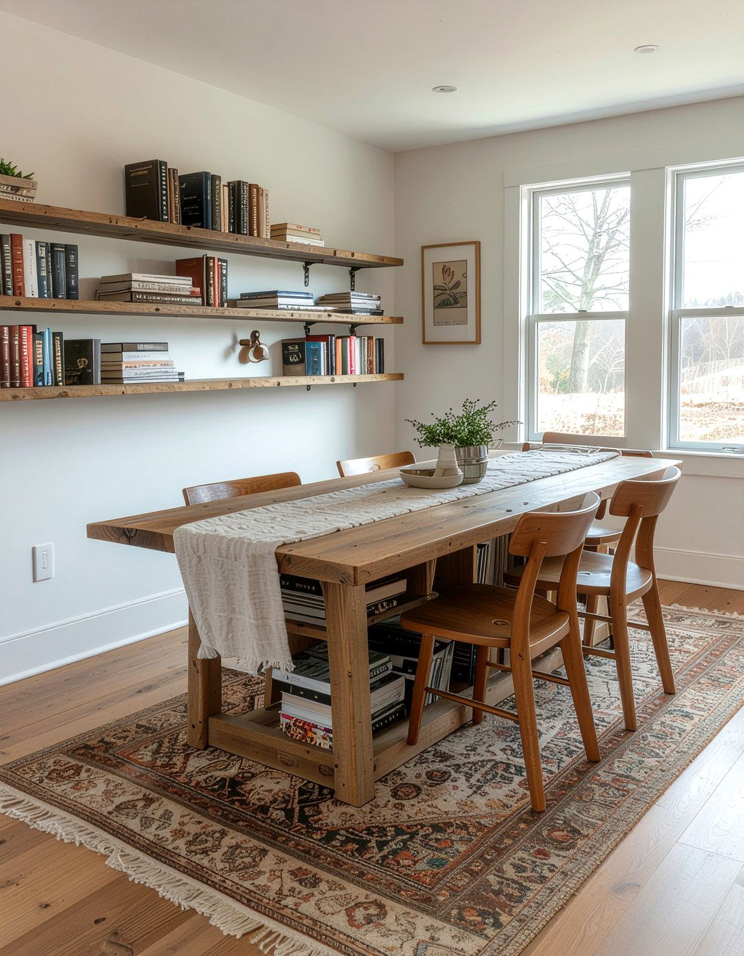 Dining Table With Bookshelf Storage - 30 dining room library combo ideas