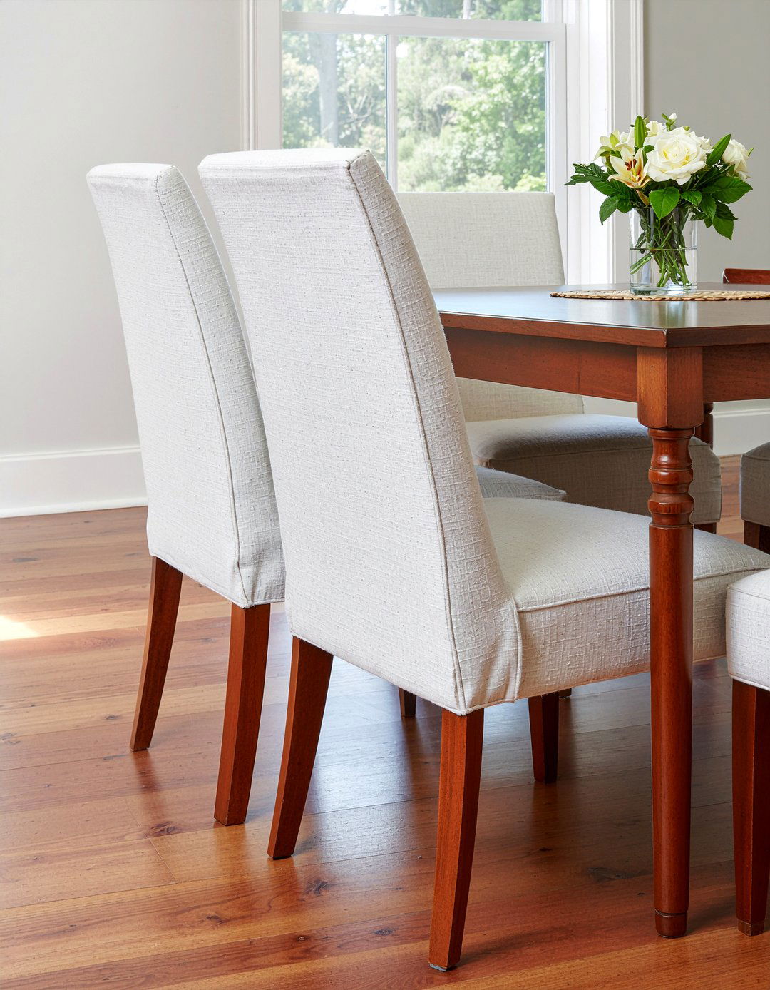Dining chair slipcovers - 30 removable dining room decor ideas