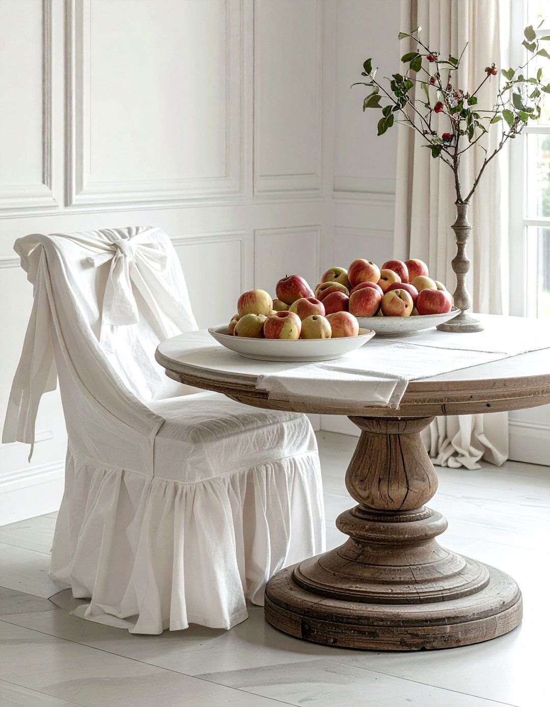 Dining chairs with back ties - 30 slipcovered dining chair ideas