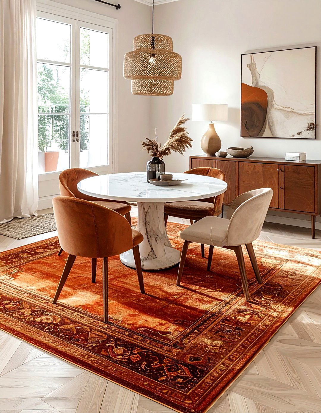 Dining room area rug - 30 dining room finishing touches ideas