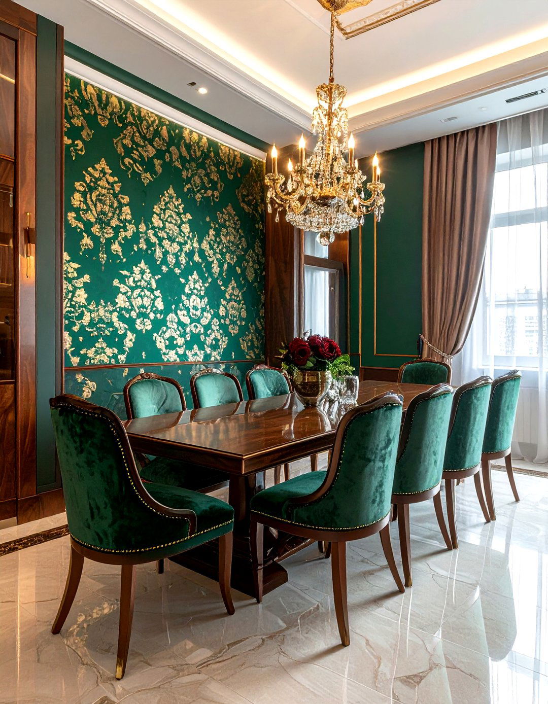 Dining room damask wallpaper - 30 damask wallpaper ideas