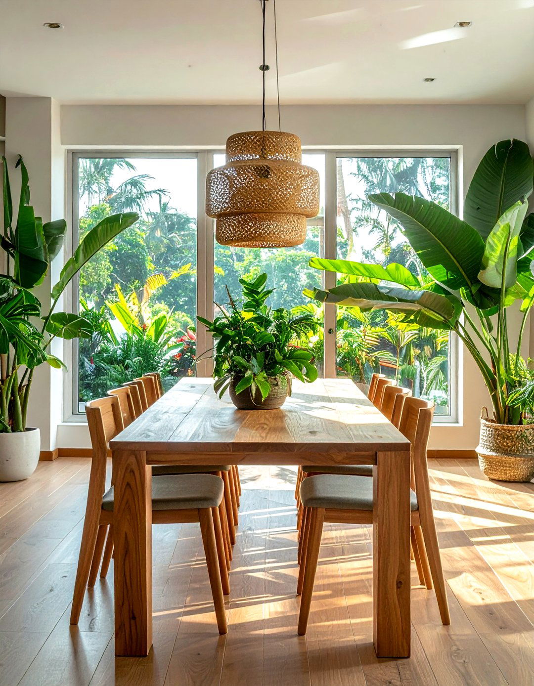 Dining room greenery - 30 jungle decor ideas