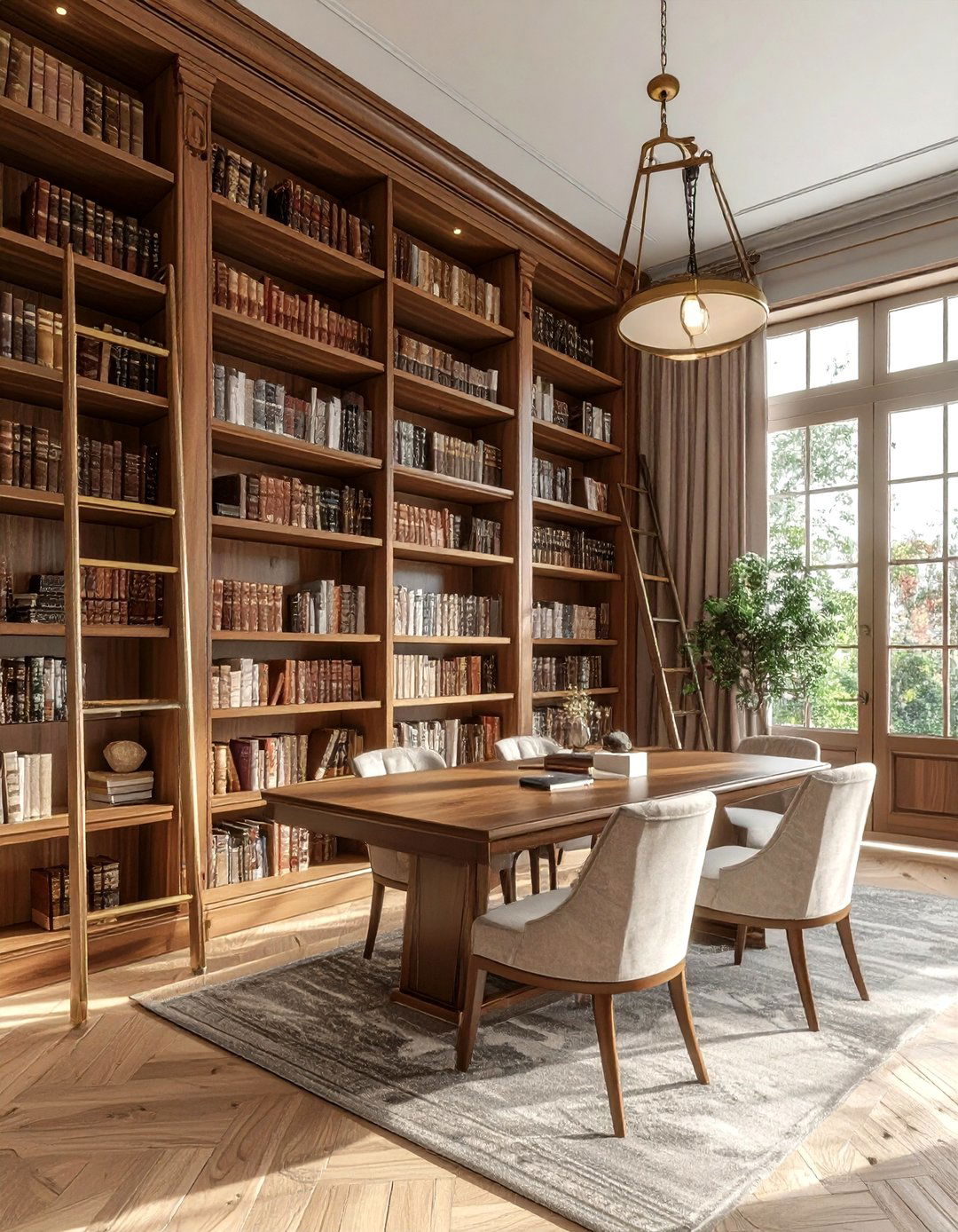 Dining room library wall - 30 dining room alcove storage ideas