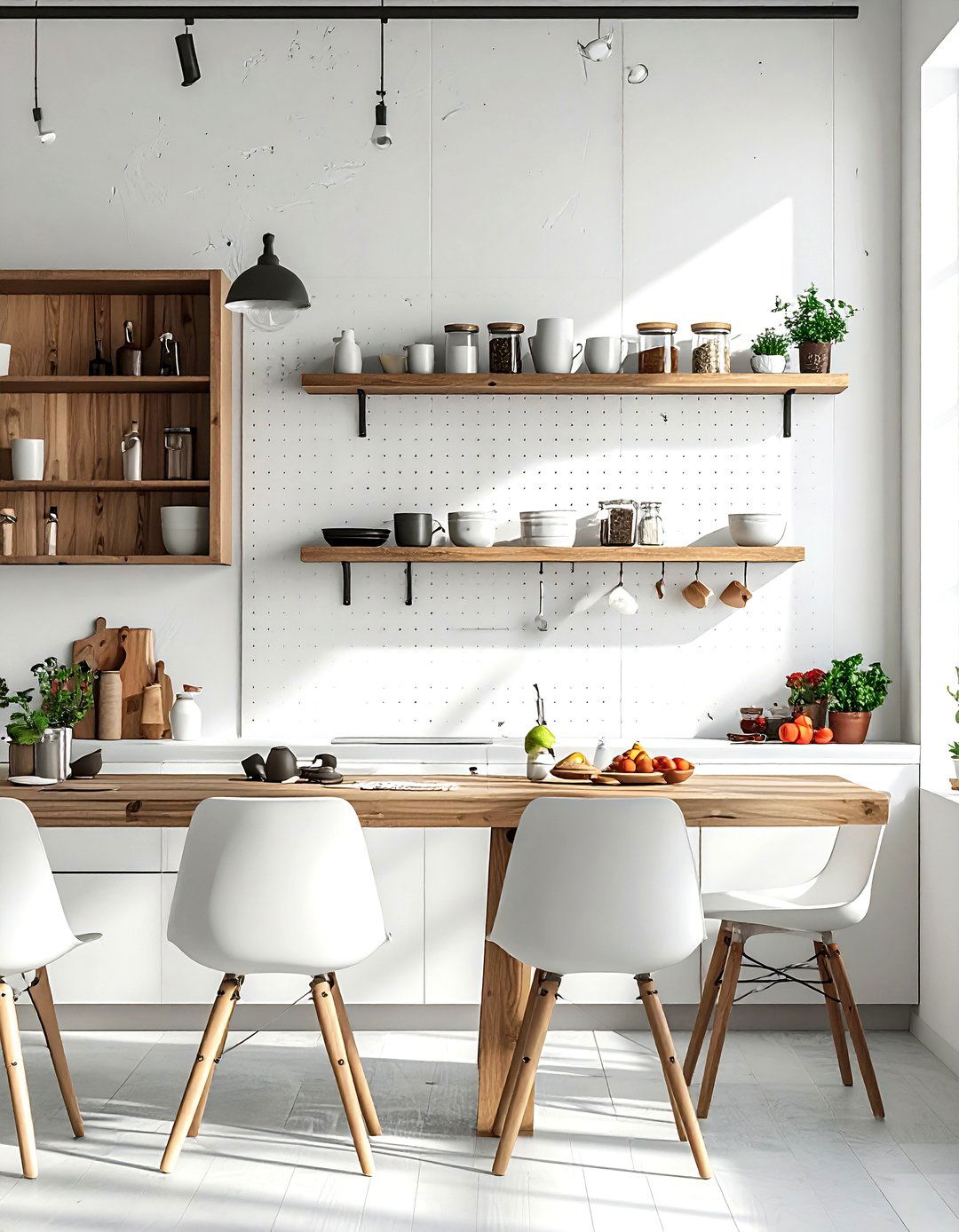 Dining room pegboard wall - 30 organized dining room ideas