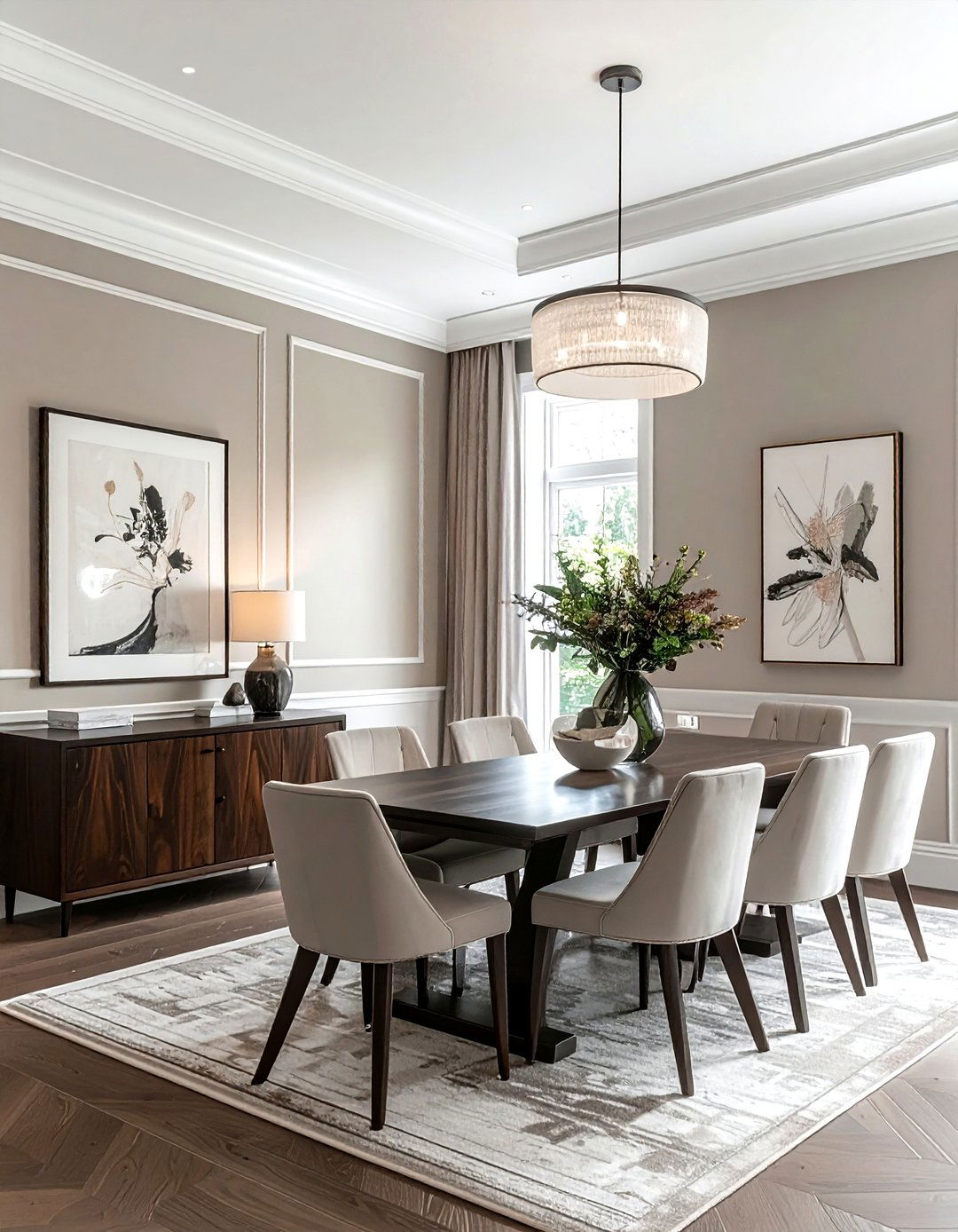 Dining room wall molding - 30 transitional dining room ideas