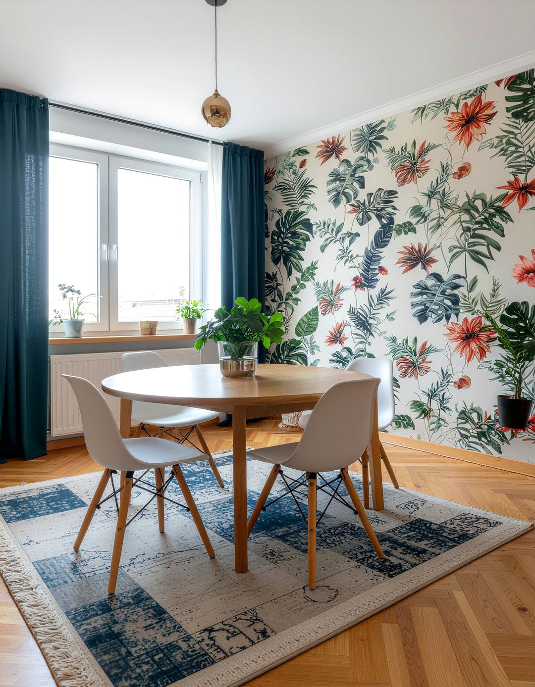 Dining room wallpaper accent - 30 practical dining room ideas