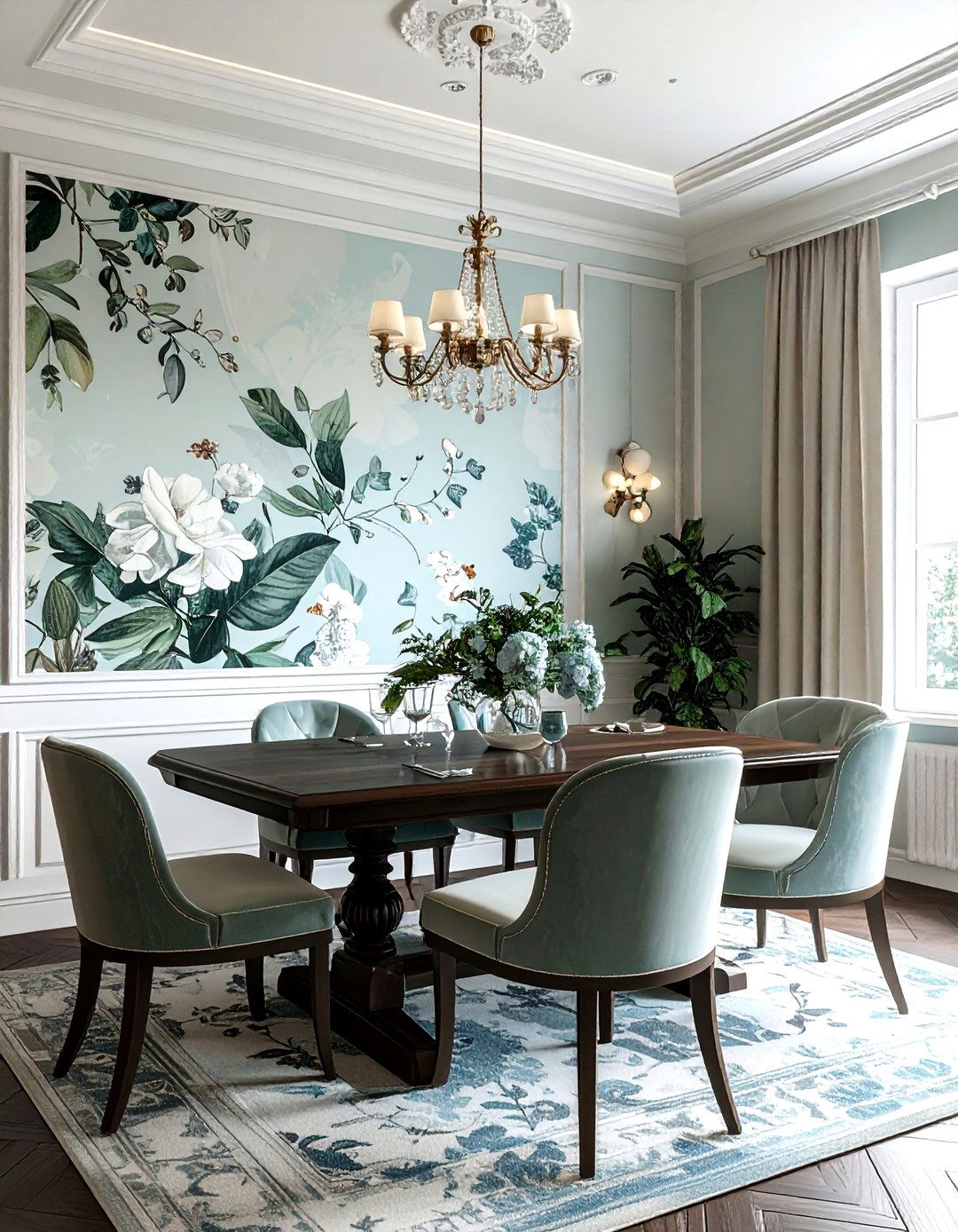 Dining room wallpaper - 30 dining room finishing touches ideas