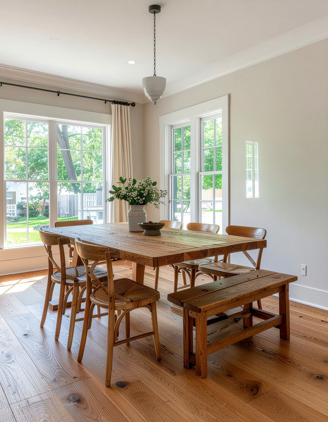 Dining table bench - 30 dining room improvement ideas