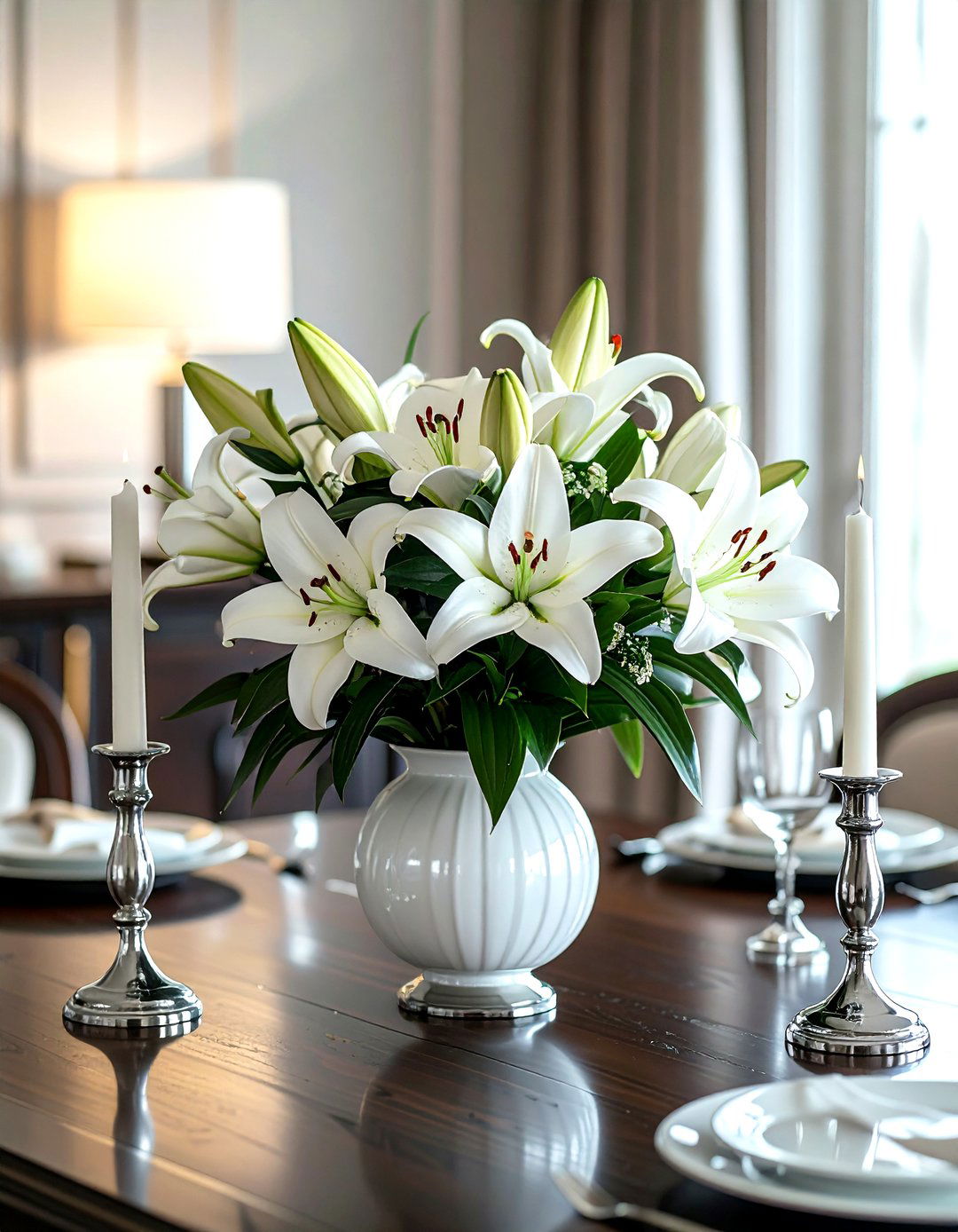 Dining table centerpiece - 30 decor symmetry ideas
