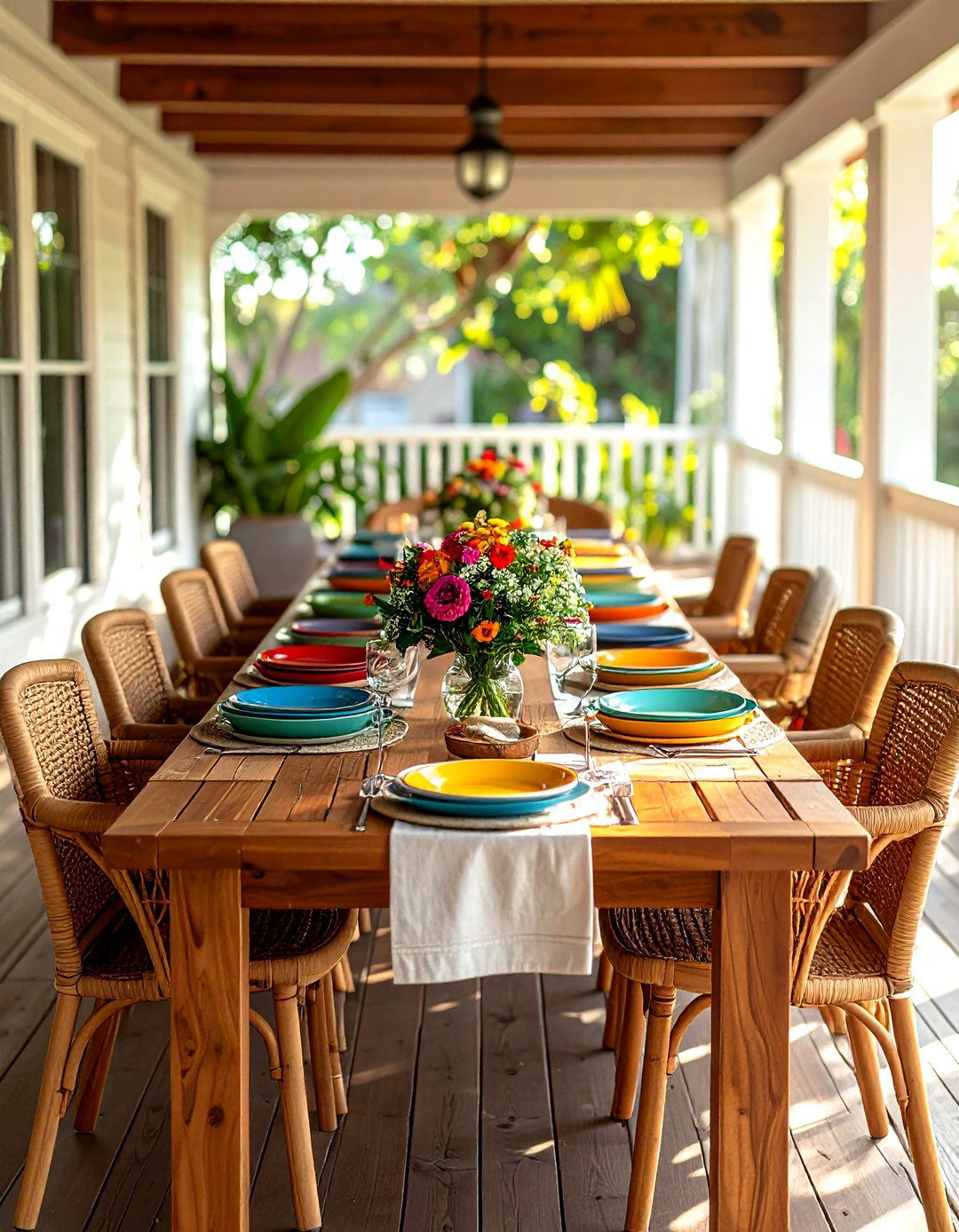 Dining table - 30 back porch decor ideas