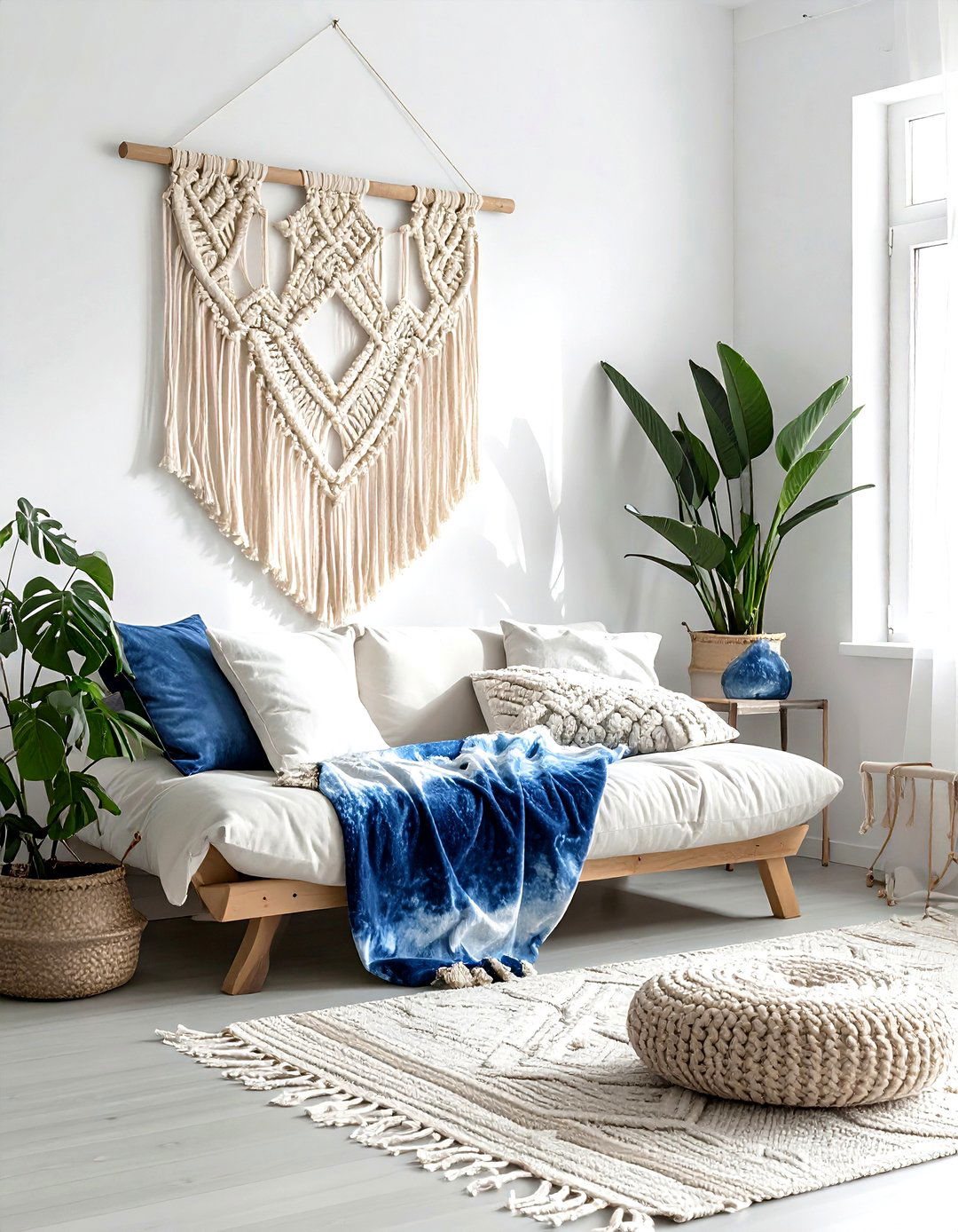 Dip Dyed Macrame Wall Hanging - 30 living room macrame wall hangings