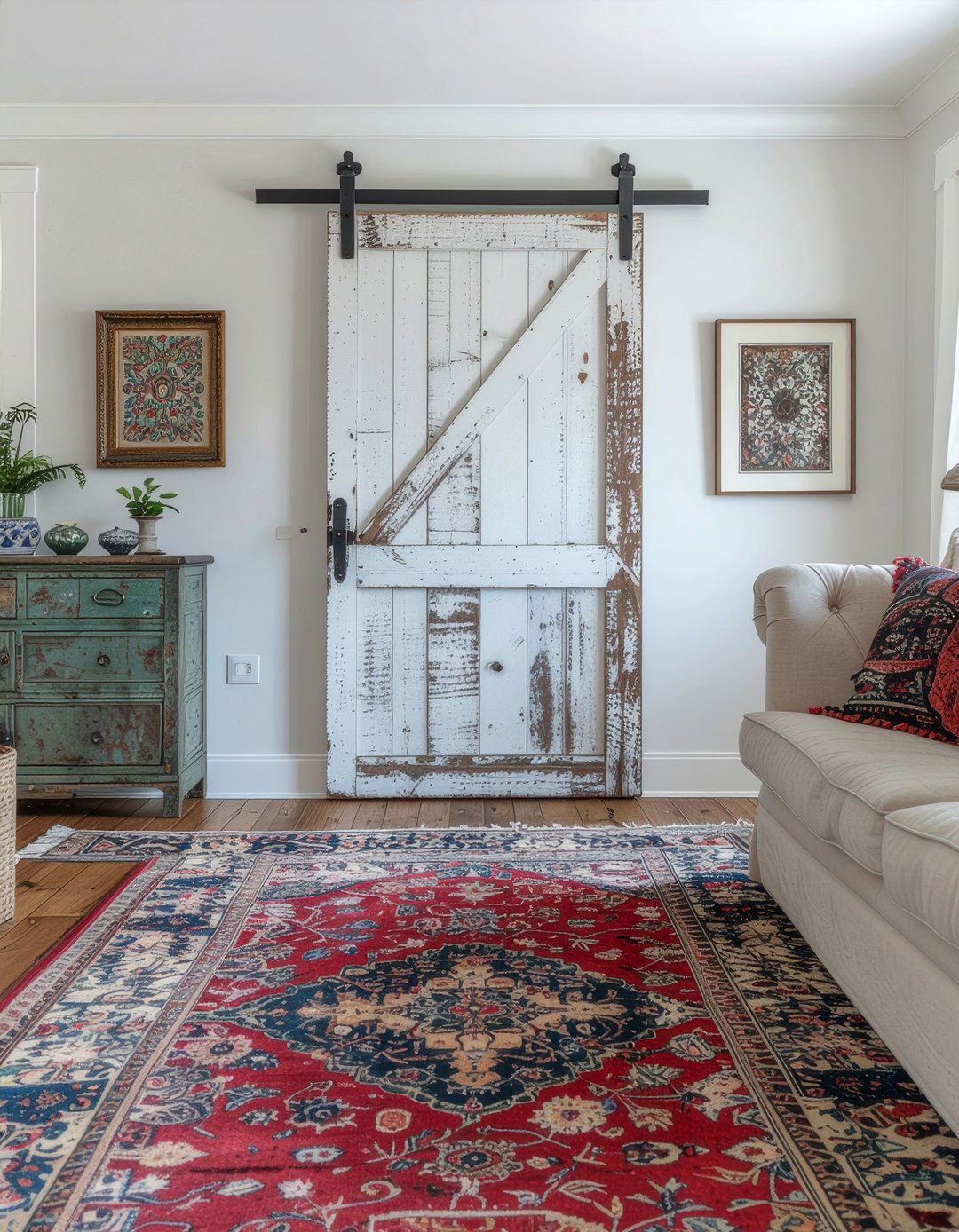 Distressed Barn Door - 30 living room barn doors