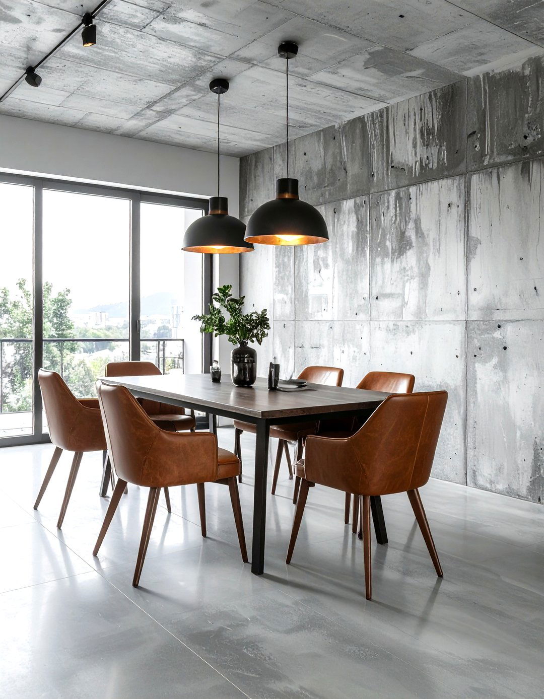 Distressed Concrete Wallpaper - 30 subtle wallpaper dining room ideas