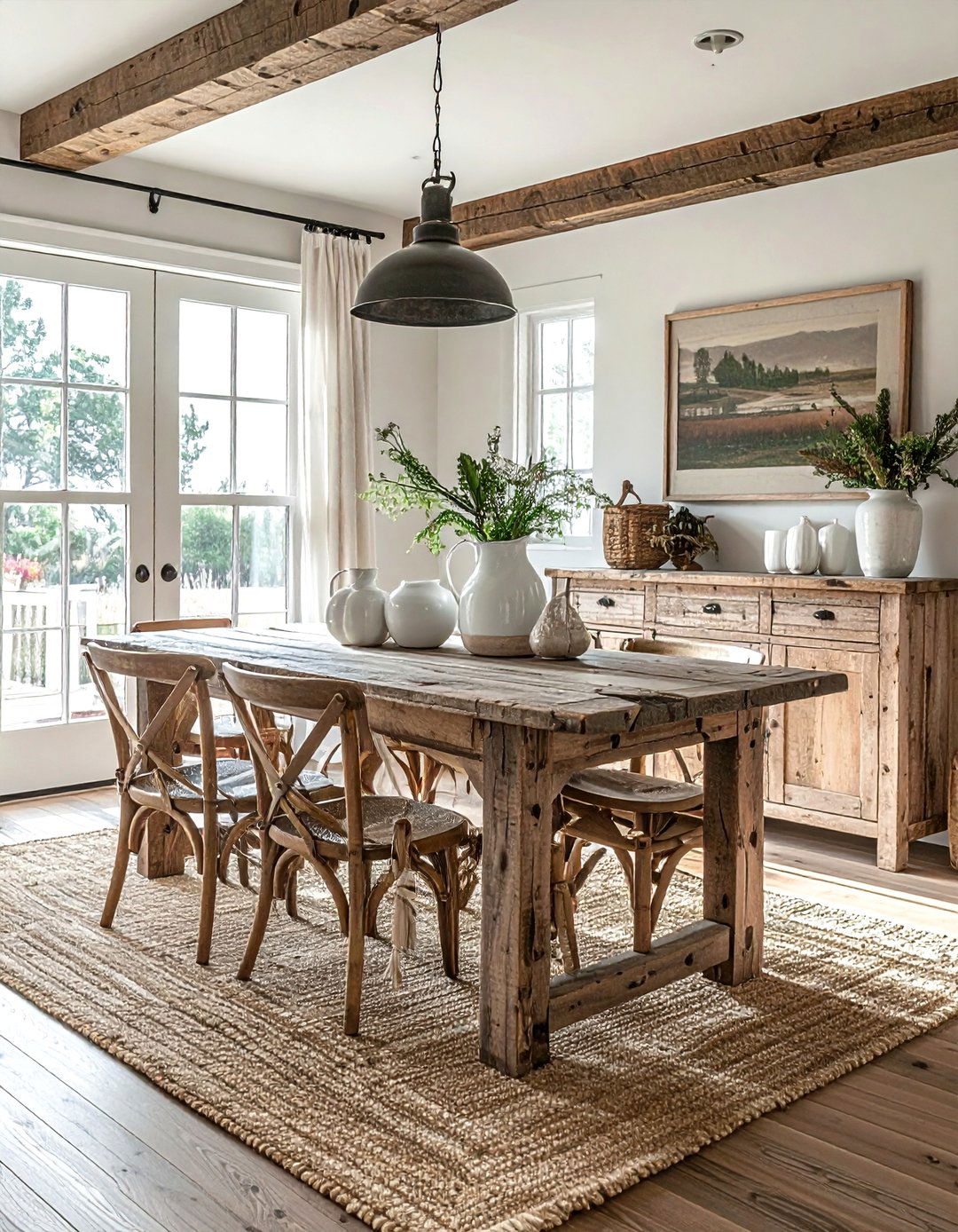 Distressed Farmhouse Buffet - 30 antique buffet dining room ideas