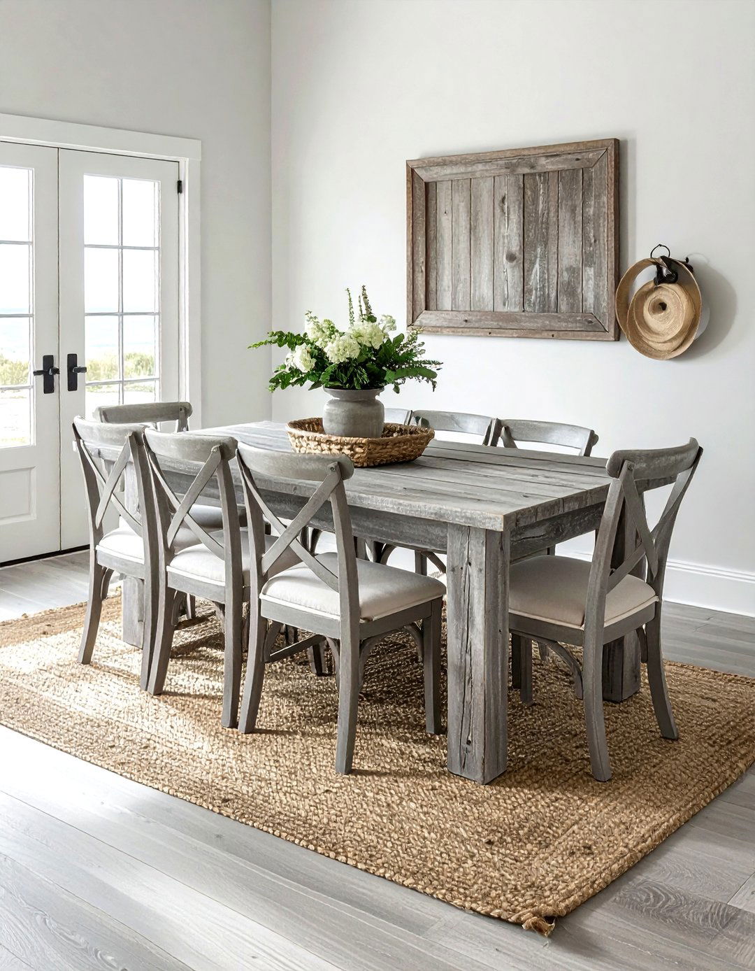 Distressed Gray Wood Set - 30 gray dining room furniture ideas