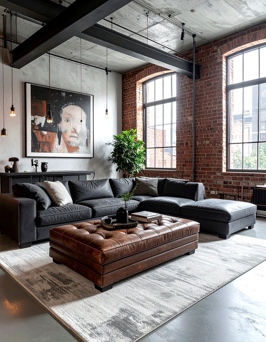 Distressed Leather Coffee Table - 30 living room leather ottoman ideas