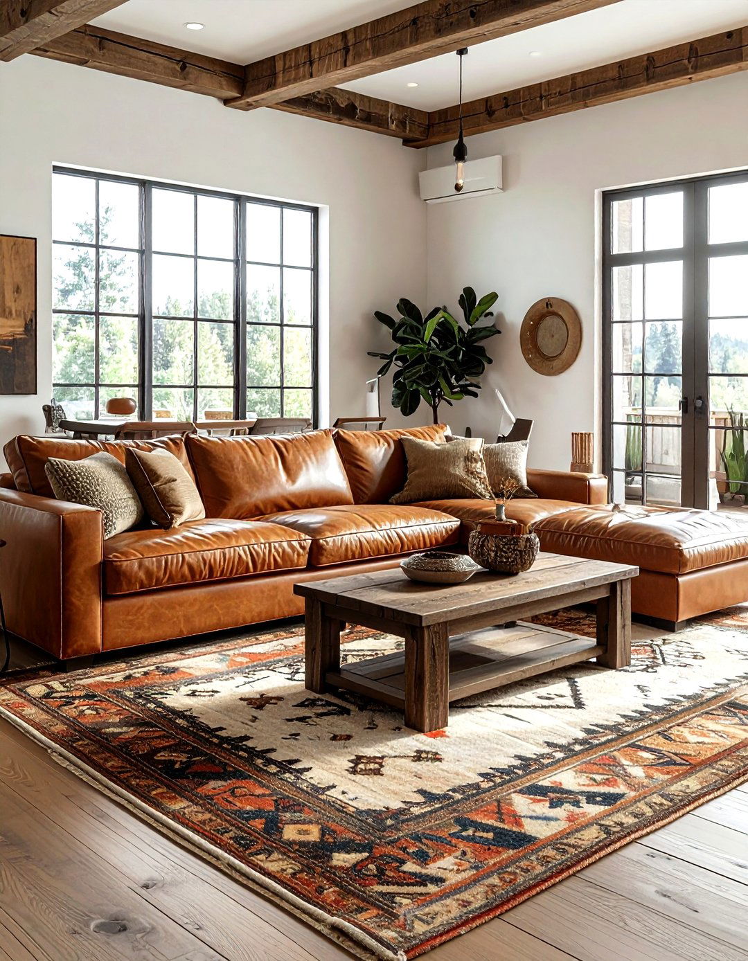 Distressed Leather Sofa - 30 desert decor ideas