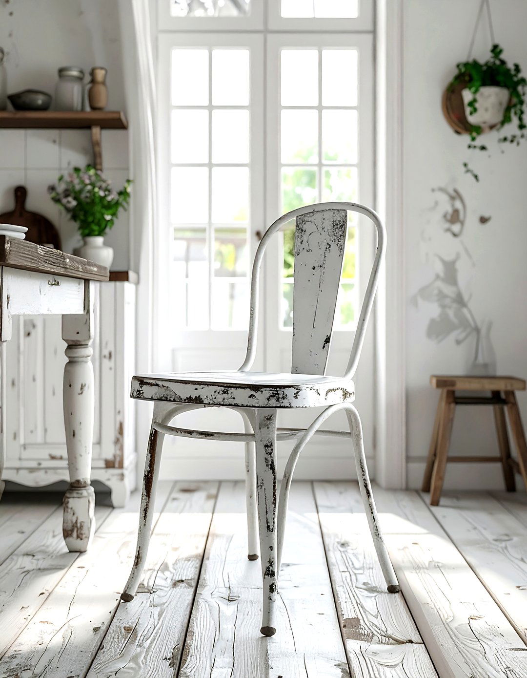 Distressed Metal Chair - 30 metal dining chair ideas