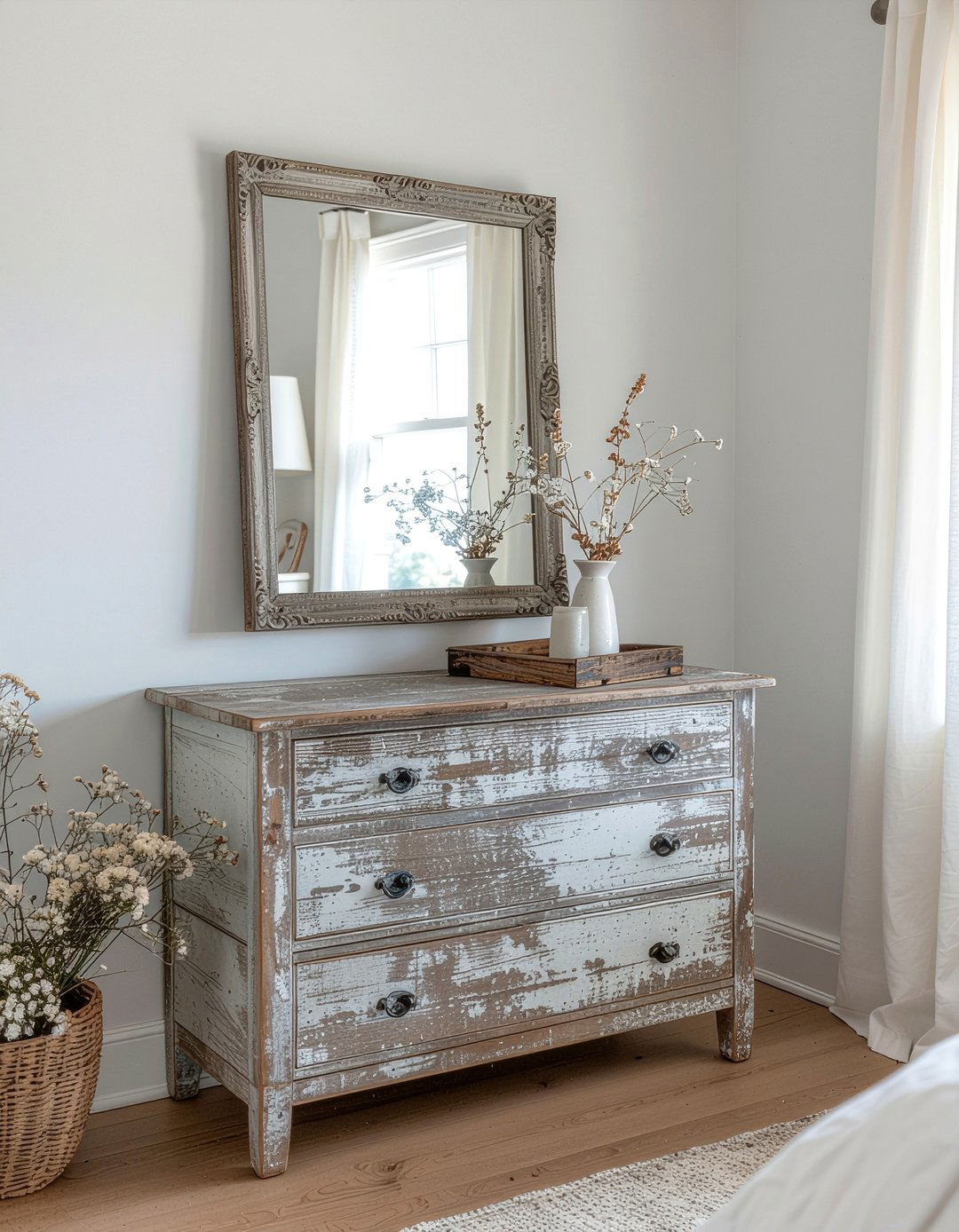 Distressed Mirrored Dresser - 30 bedroom mirrored dressers