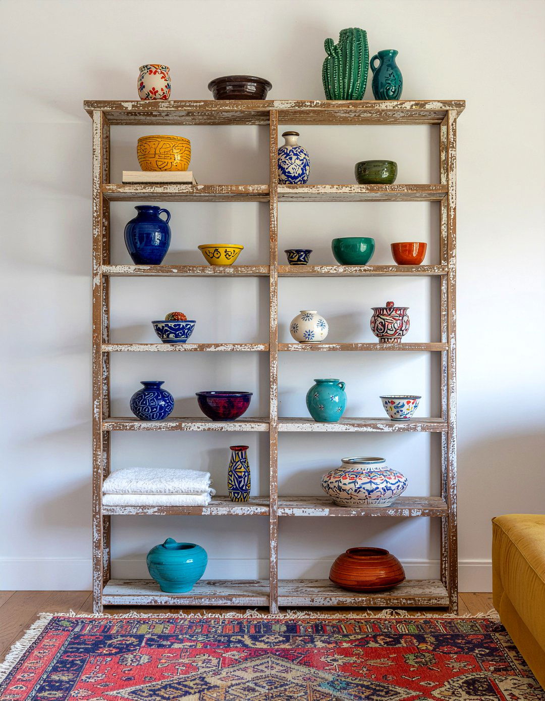 Distressed Pine Bookcase - 30 living room Mexican furniture ideas