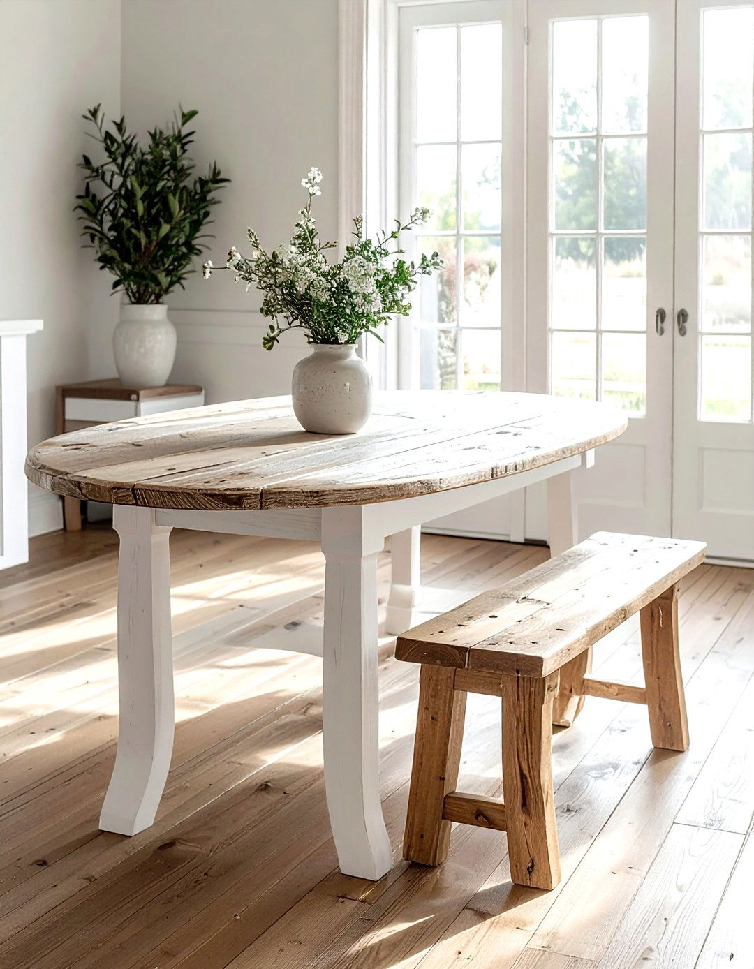 Distressed Pine Oval Table - 30 oval dining table ideas