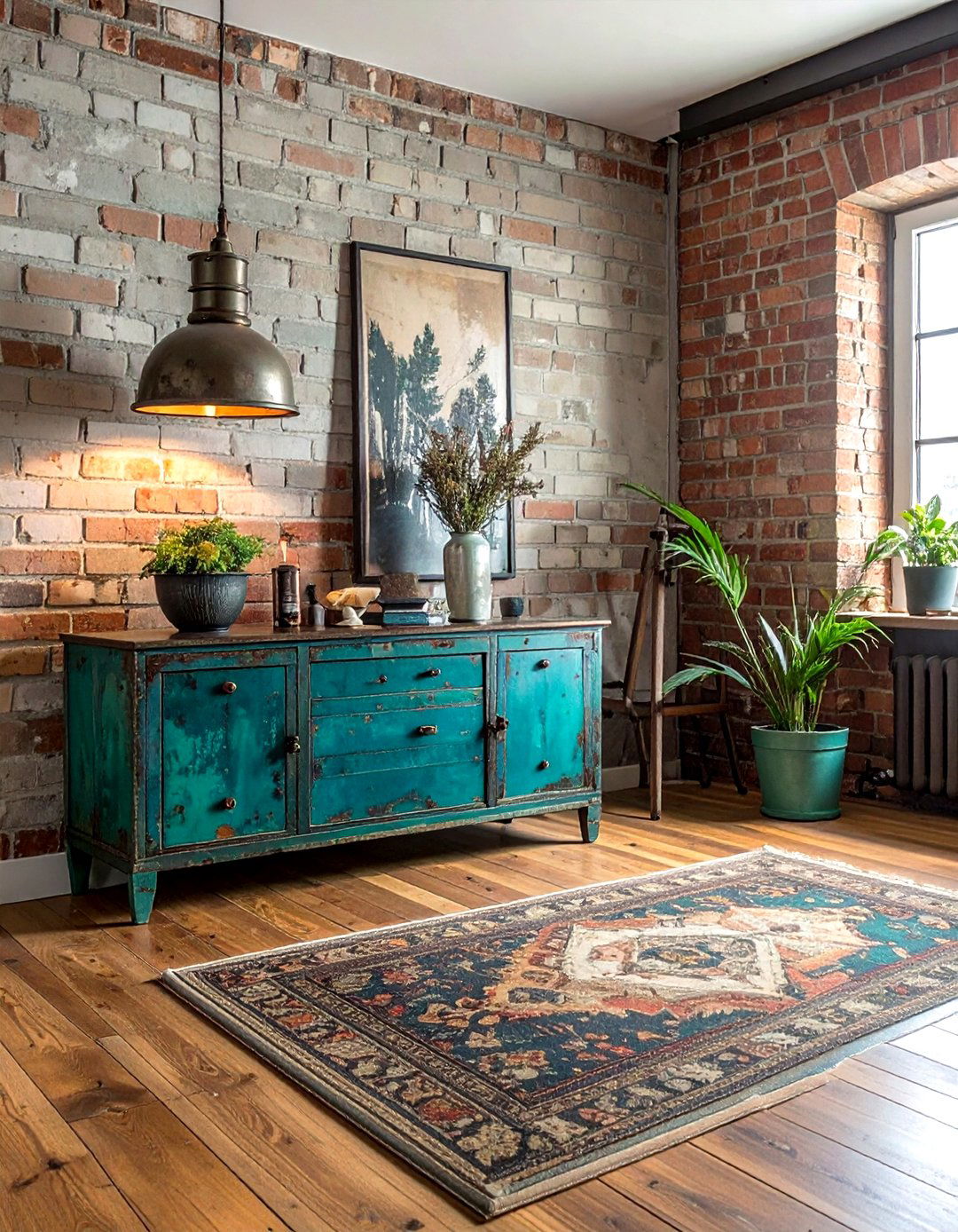 Distressed Teal Industrial Furniture - 30 industrial teal living room ideas