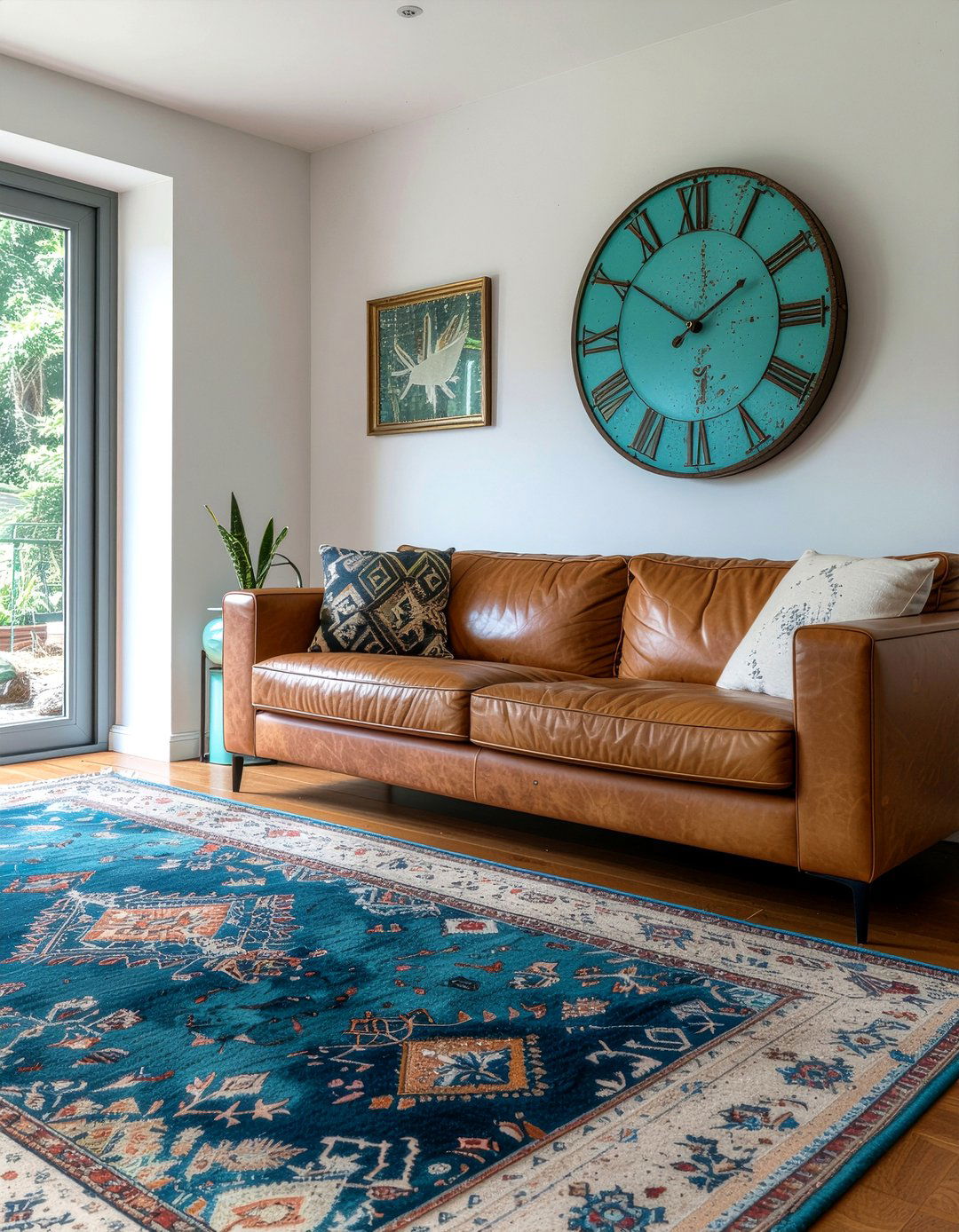 Distressed Teal Metal Clock - 30 living room vintage clocks