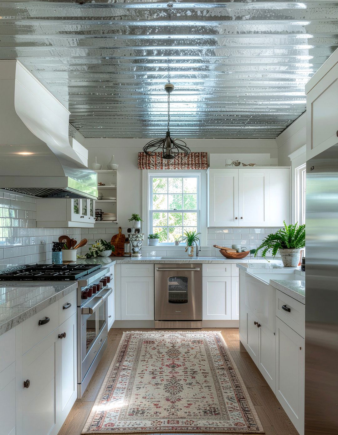 Distressed Tin Ceiling - 30 kitchen tin ceiling ideas