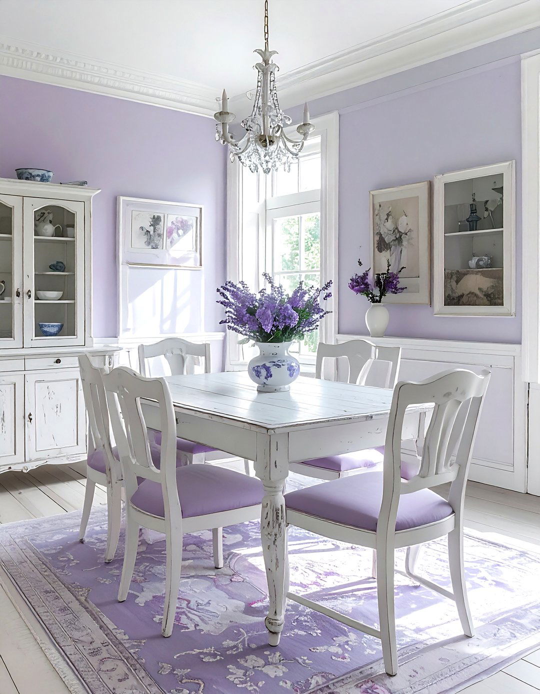 Distressed White Furniture - 30 château dining room ideas