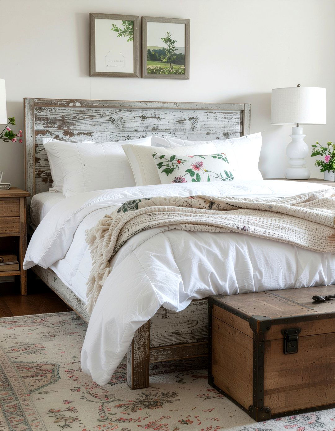Distressed Wood Bed - 30 textured bedroom ideas