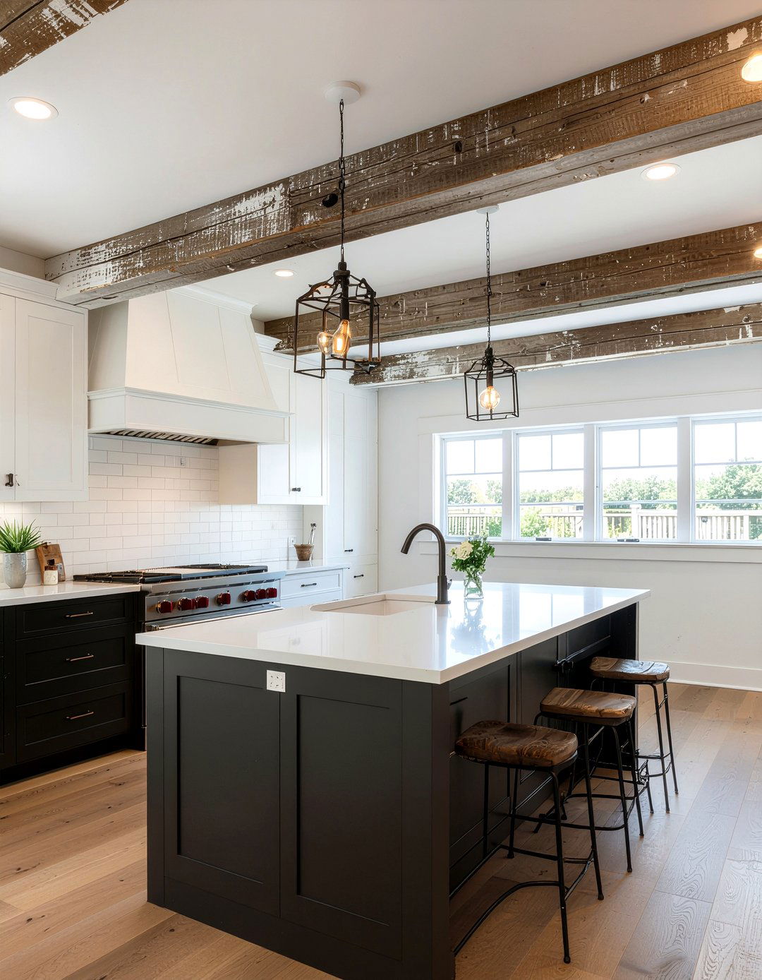 Distressed Wood Ceiling Beams - 30 kitchen exposed beam ideas