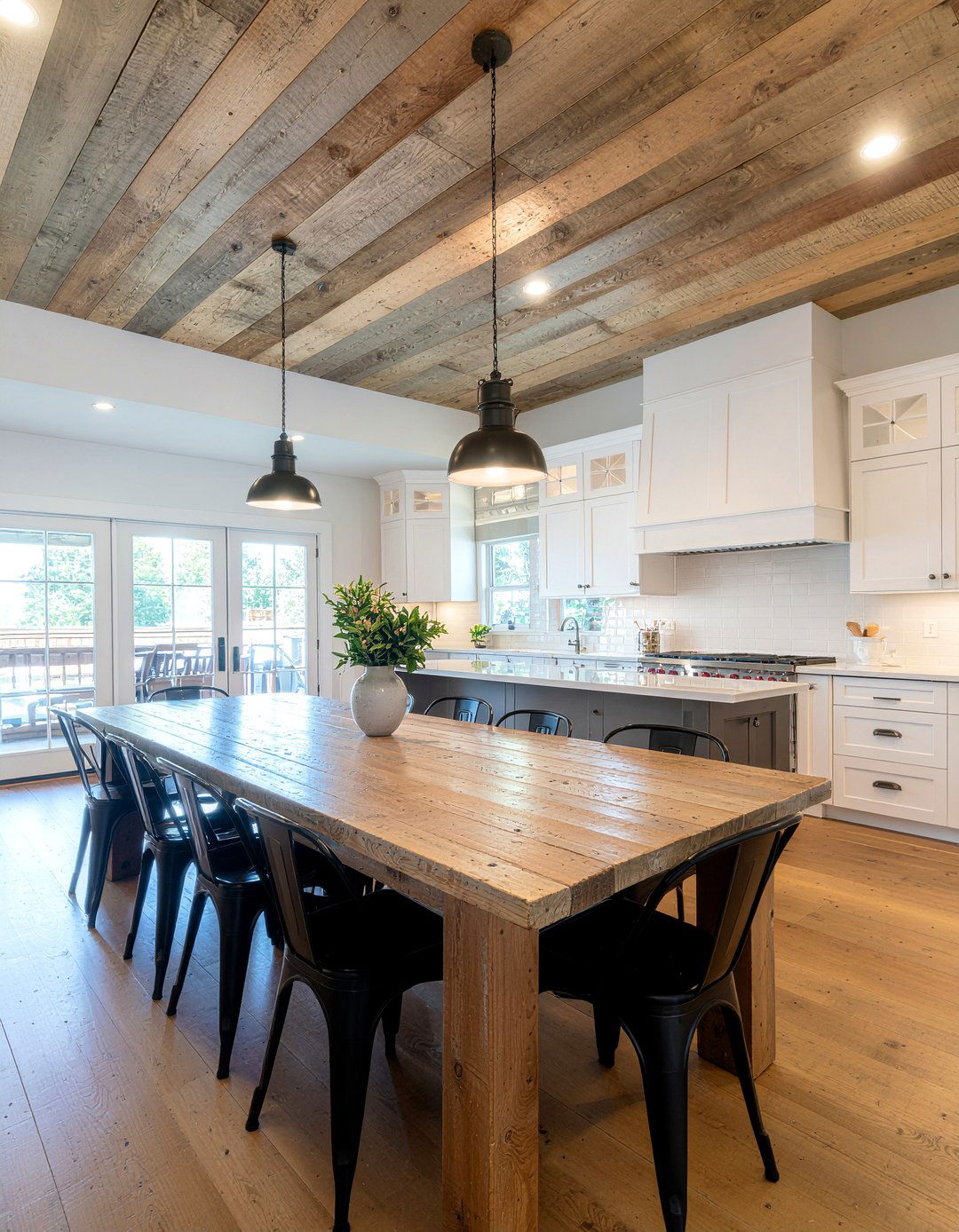 Distressed Wood Ceiling - 30 kitchen wood ceiling ideas