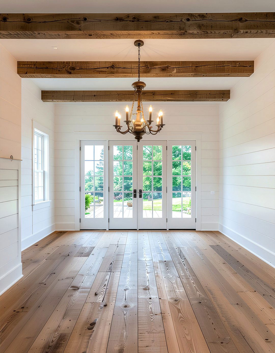 Distressed Wood Chandelier - 30 entryway lighting ideas