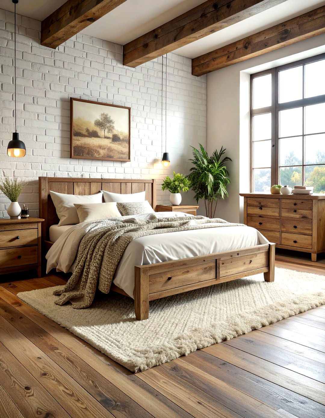 Distressed Wood Cream Bedroom - 30 industrial cream bedroom ideas