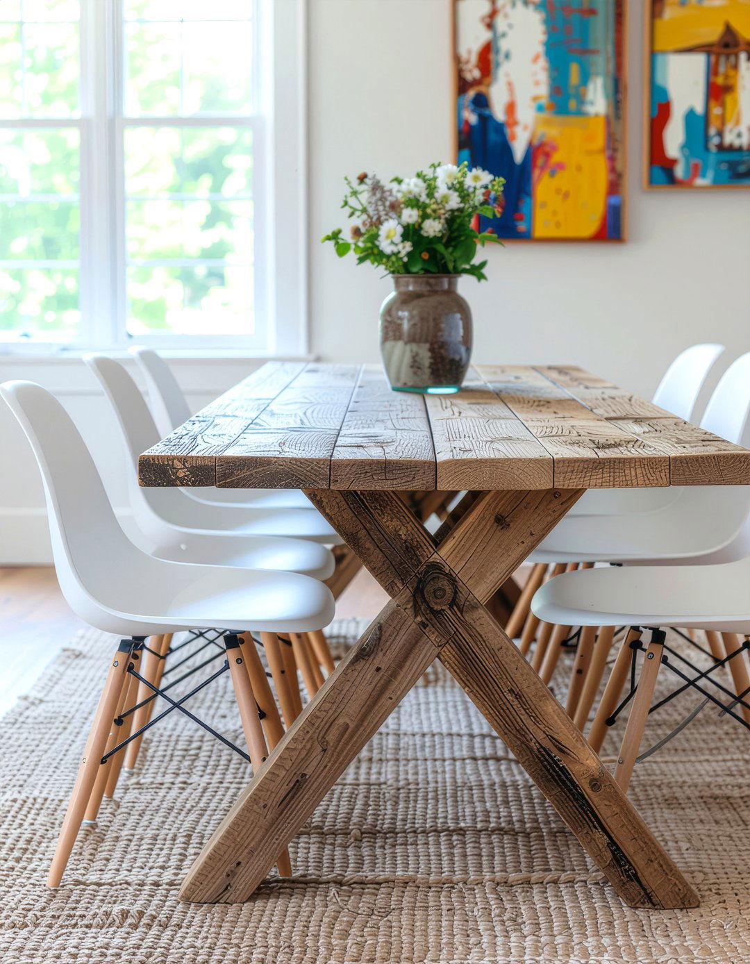 Distressed Wood Dining Table - 30 farmhouse dining table ideas