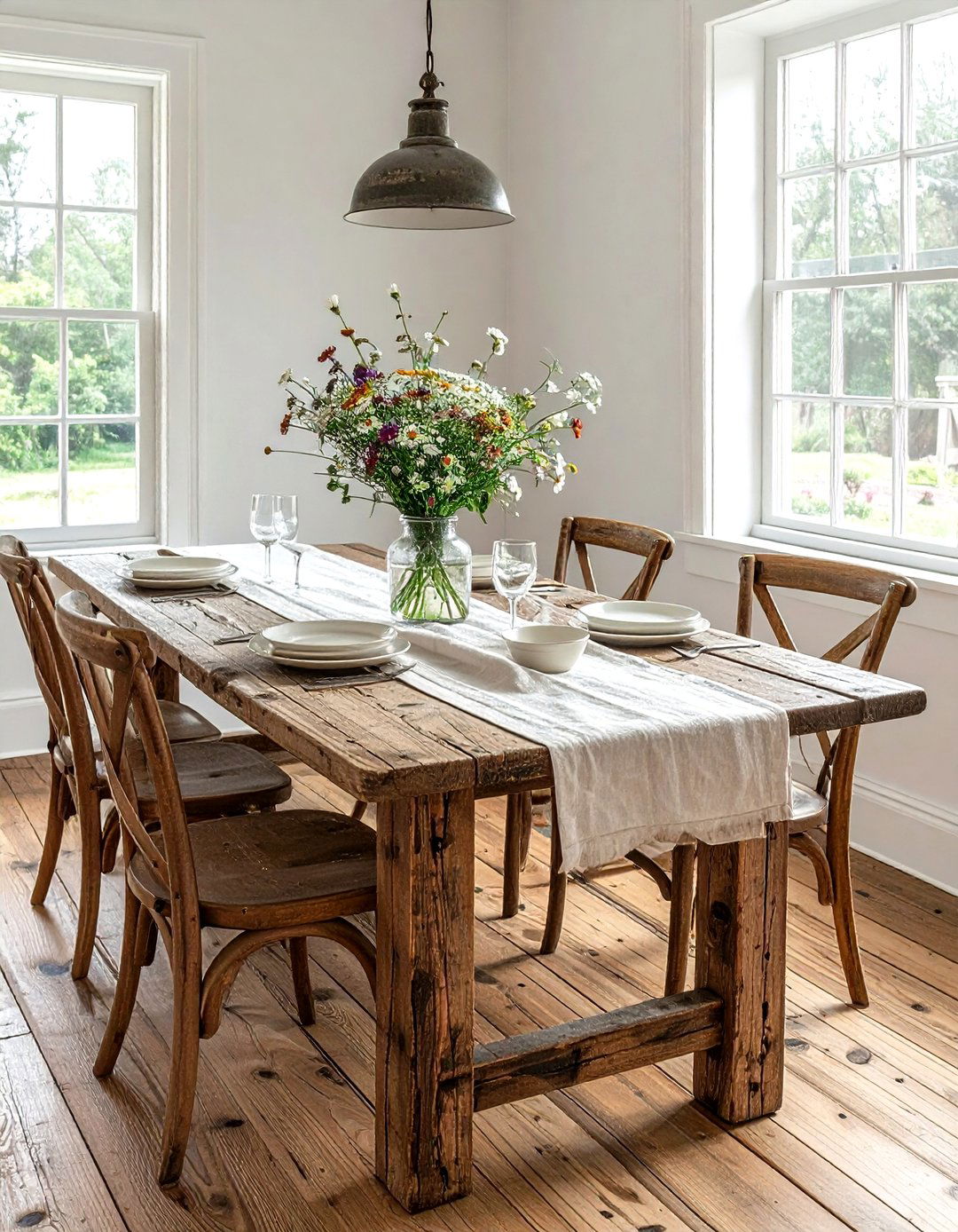 Distressed Wood Dining Table - 30 French country decor ideas
