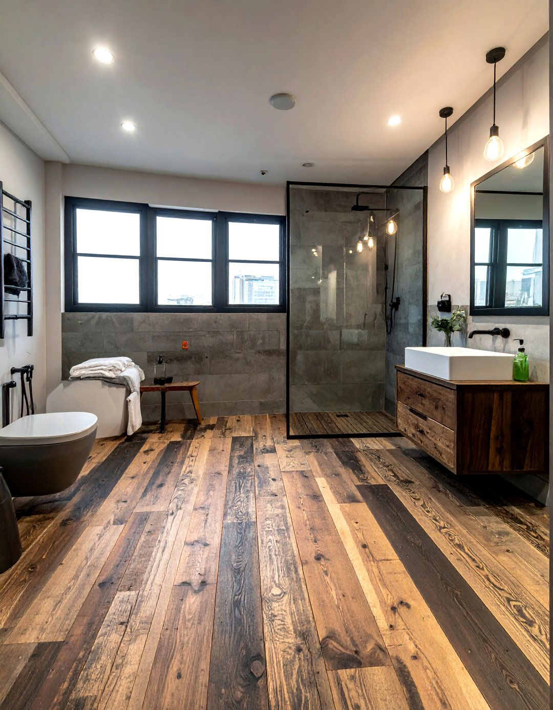 Distressed Wood Floor Bathroom - 30 wood floor bathroom ideas