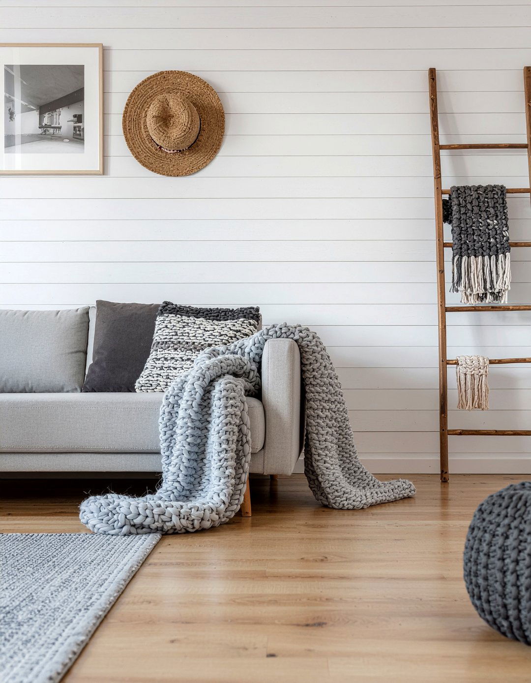 Distressed Wood Shiplap Accent - 30 living room shiplap walls