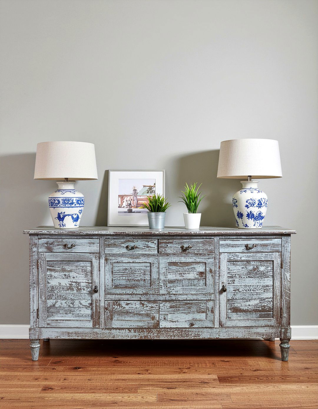 Distressed Wood Sideboard - 30 Tuscan living room ideas