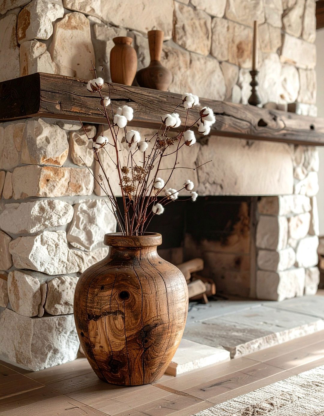 Distressed Wood Vase - 30 table vase ideas