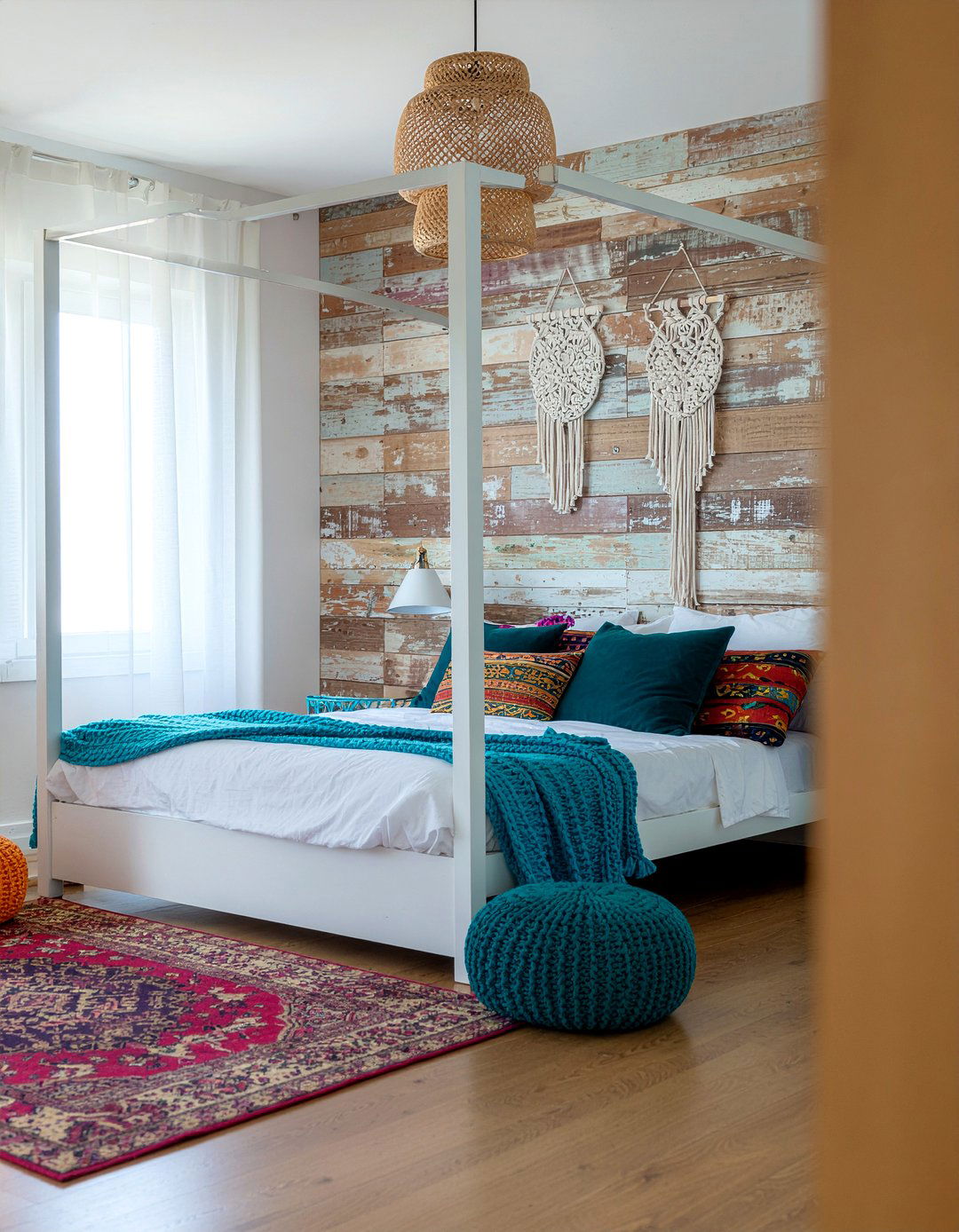 Distressed Wood Wall - 30 bedroom wood wall ideas