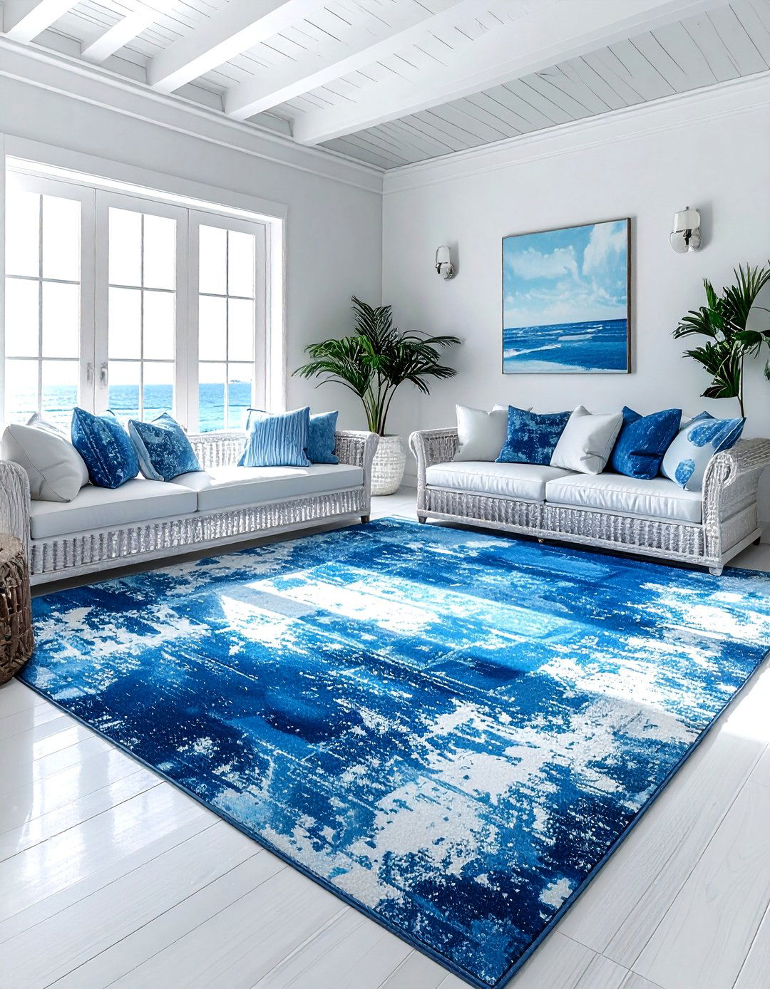 Distressed blue rug - 30 vintage rug ideas