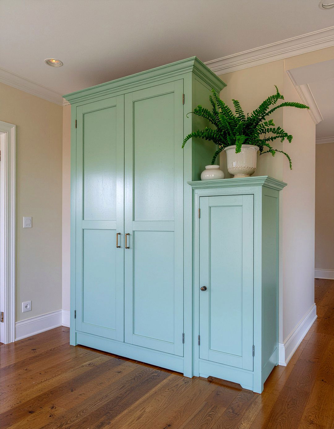 Distressed farmhouse armoire - 30 living room salvaged furniture ideas