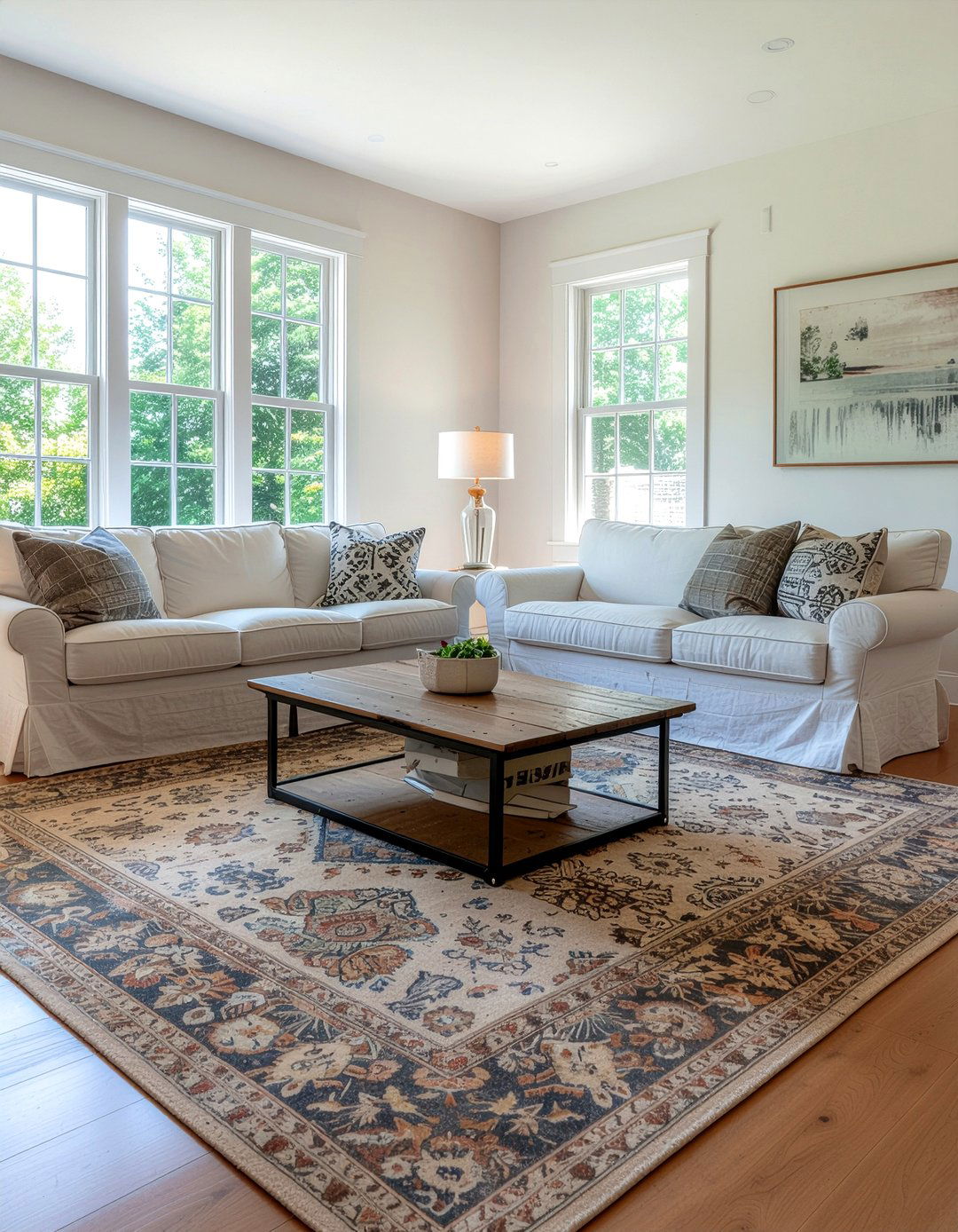 Distressed farmhouse rug living room - 30 living room area rugs