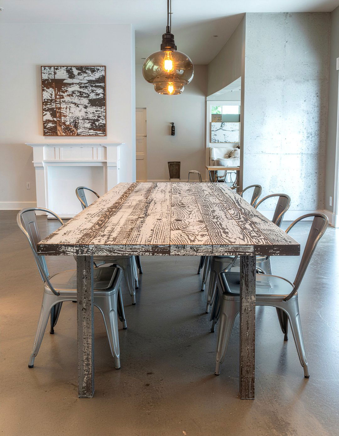 Distressed gray oak table - 30 oak dining table ideas