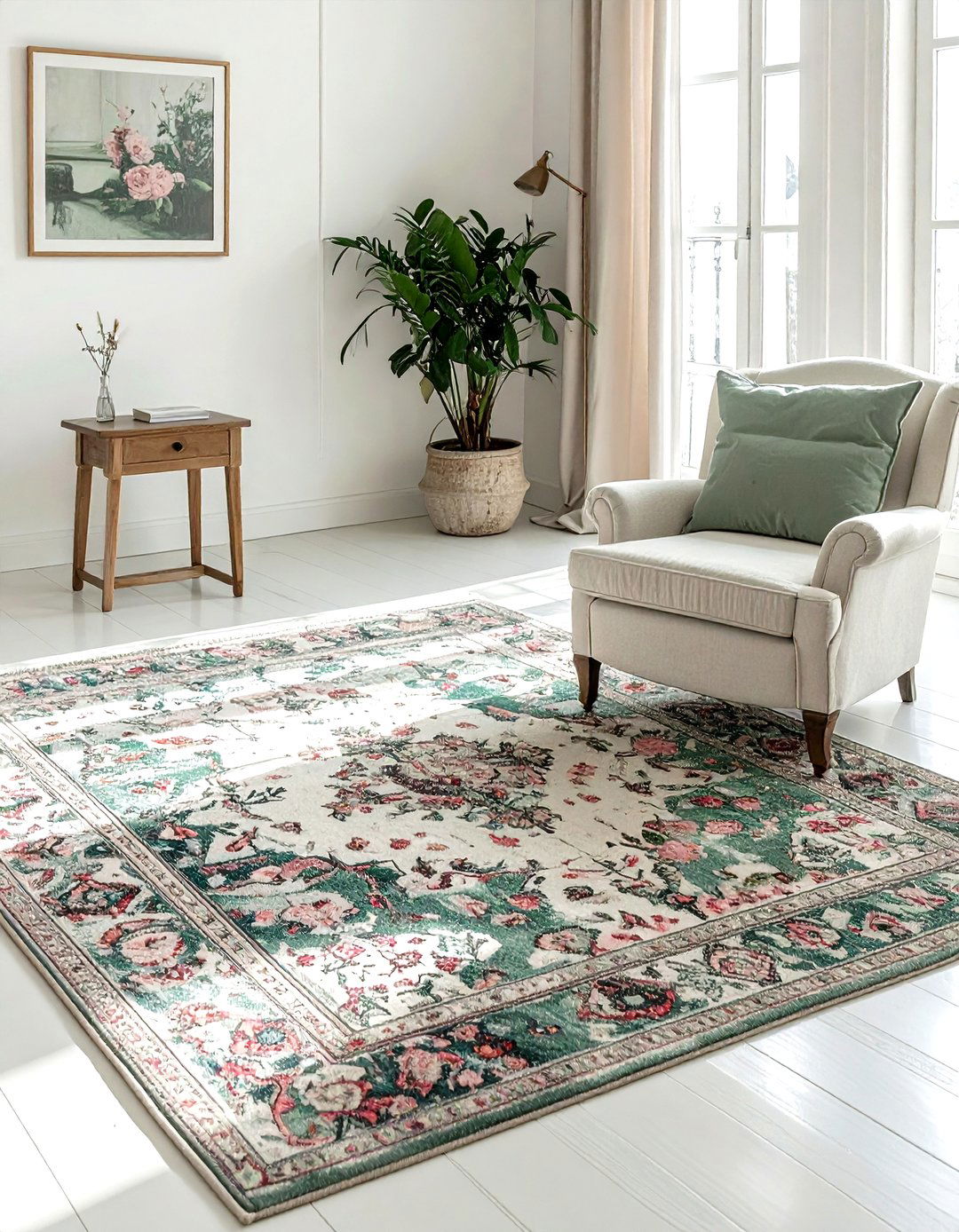 Distressed oriental rug - 30 colorful rug ideas