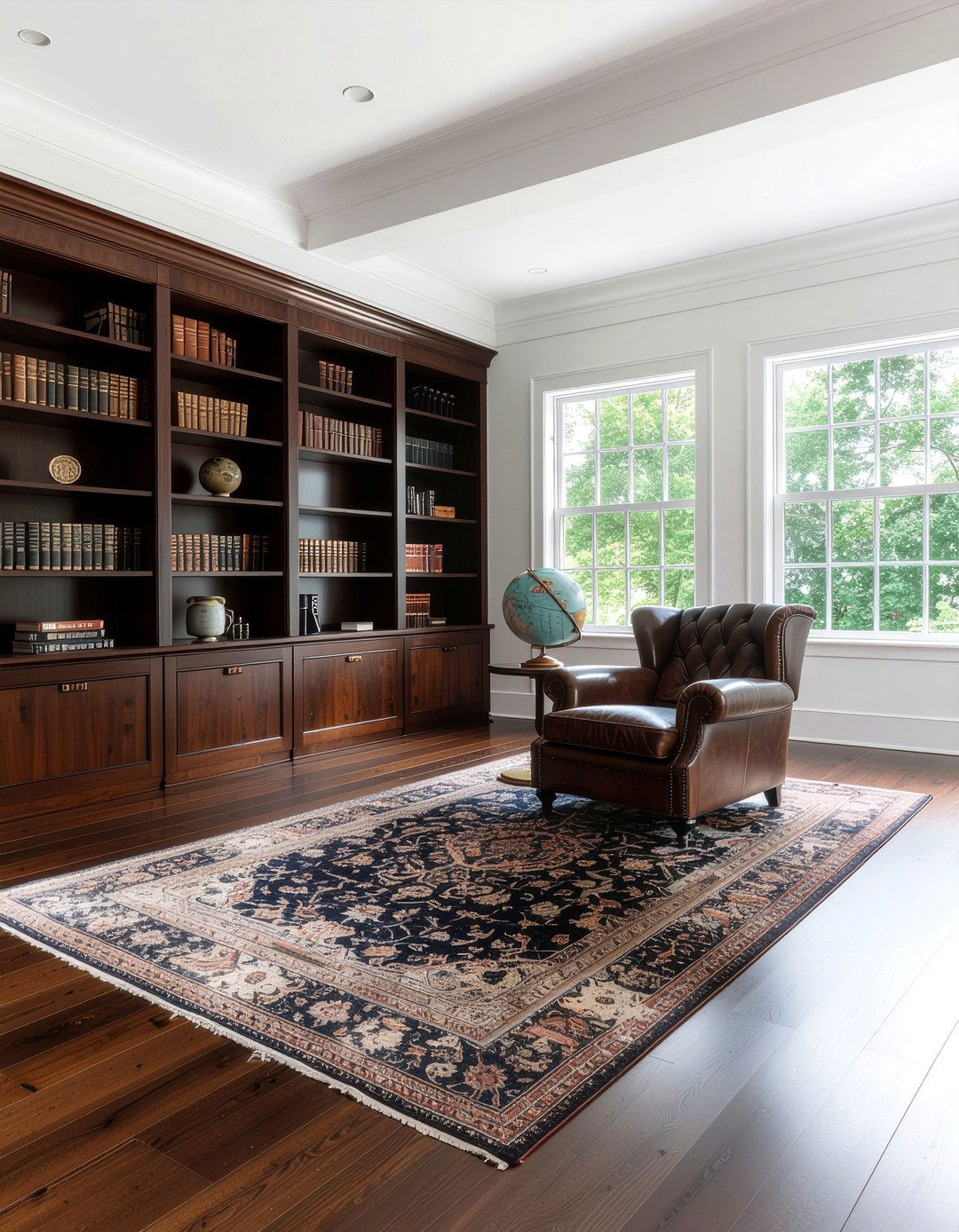 Distressed rug on woven rug - 30 layered rug ideas